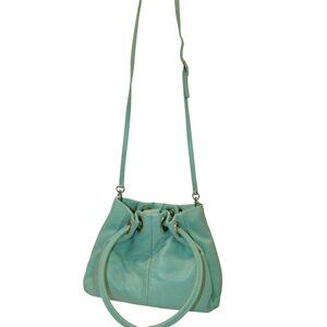 Mint Green Wilsons Leather Maxima Drawstring Handbag Dual Straps  Adj Crossbody
